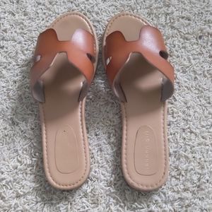 Brown Slide Sandals